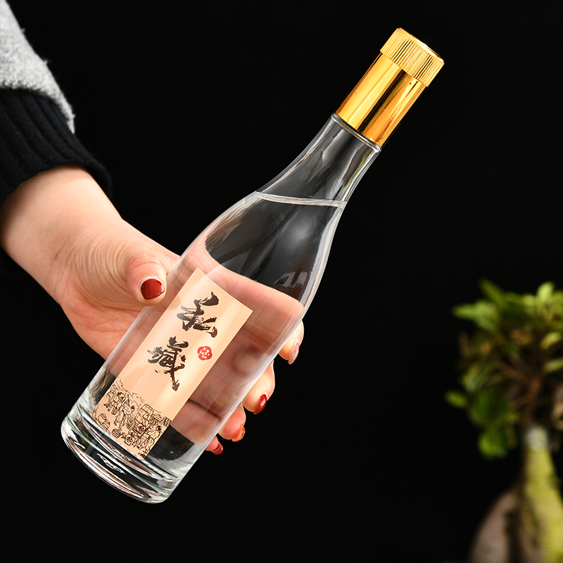 玻璃酒瓶空瓶子自酿白酒瓶一斤装空瓶加厚空酒瓶透明高档密封酒瓶
