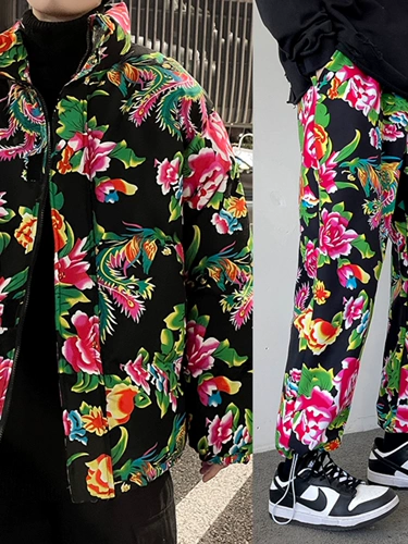 Демисезонный комплект, куртка для влюбленных, штаны, большой размер, популярно в интернете