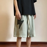 Спортивные летние шорты, дизайнерские черные штаны, в американском стиле, тренд сезона, свободный крой