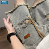 Джинсовая юбка, летние шорты, повседневные брюки, дизайнерские штаны, в американском стиле, тренд сезона