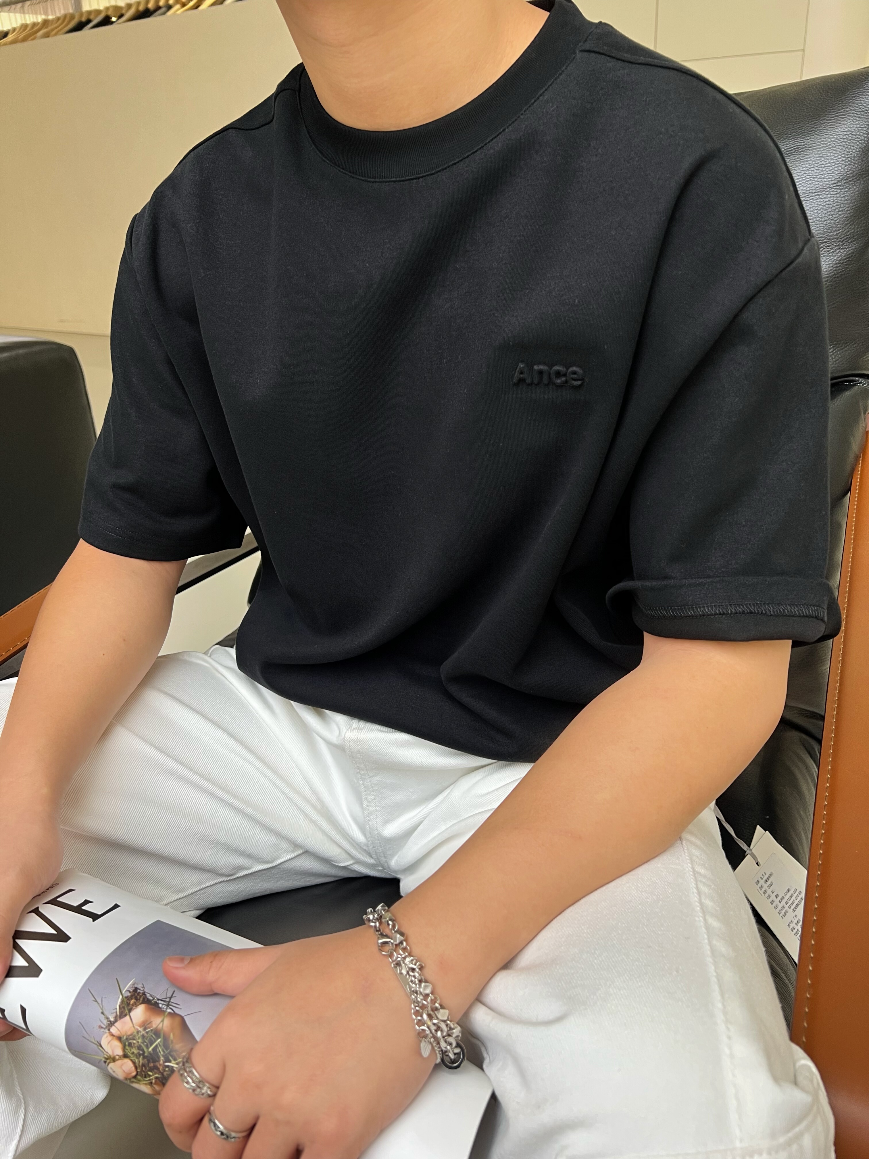 QFO原创简约男装2025秋季新款男士短袖T恤圆领半袖休闲百搭上衣潮