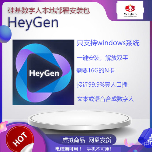 heygen数字人本地部署只支持windows+教程需求16GN显卡可跑数字人