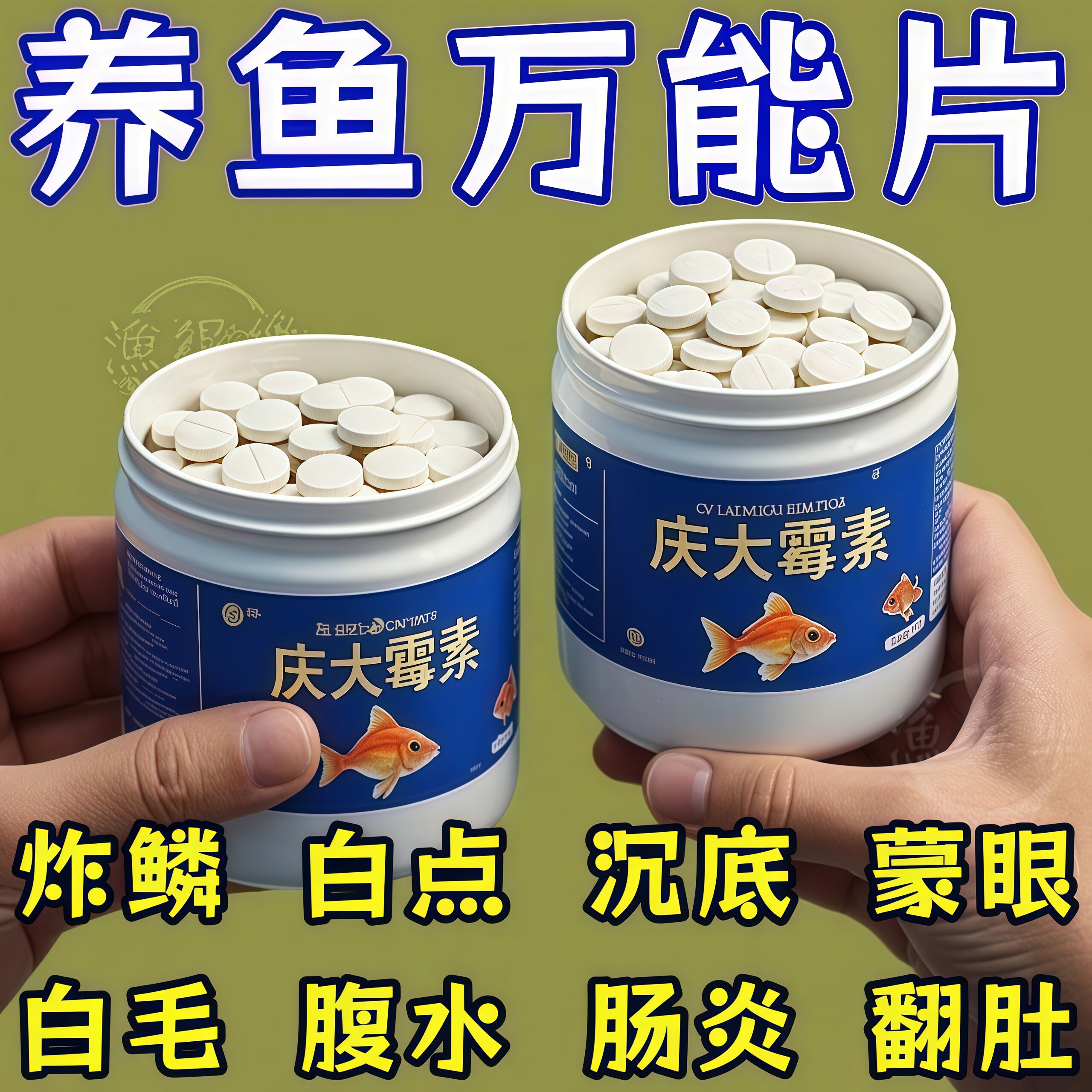 庆大霉素鱼病专用药烂身烂尾白点毛掉磷蒙眼杀菌消炎康复鱼缸净水