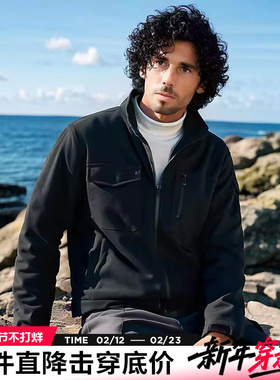 AK男装新款纪念版防风防水厚质加绒保暖软壳户外立领夹克