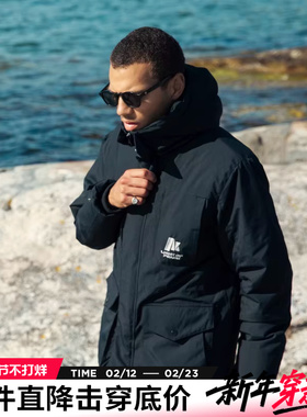 AK男装24秋冬新款和平之光系列都市户外工装中长连帽全天候棉服男