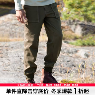 男 复古立体袋棉质加厚拉绒罗纹收脚口休闲长裤 AK男装 新款