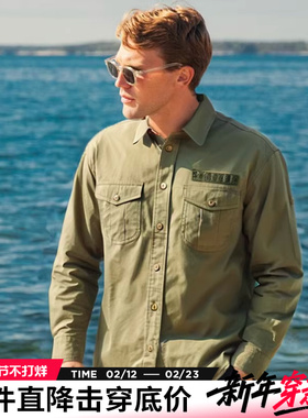 AK男装新款复古高密棉质章仔翻领长袖衬衫男