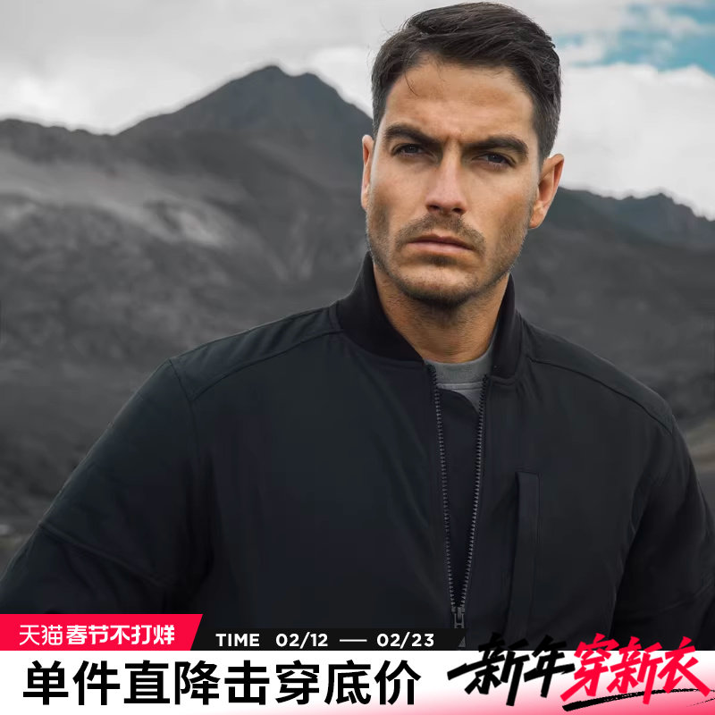 AK男装秋冬新款复古纪念版防风防水碳素磨毛弹力棒球领机车棉服男