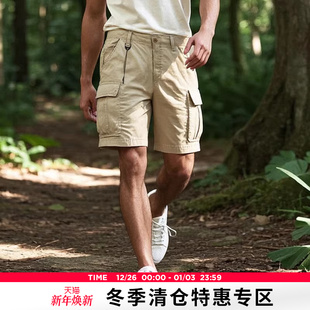 夏季 伞兵裤 新款 短裤 男 重水洗格纹面料休闲防撕裂耐穿工装 AK男装