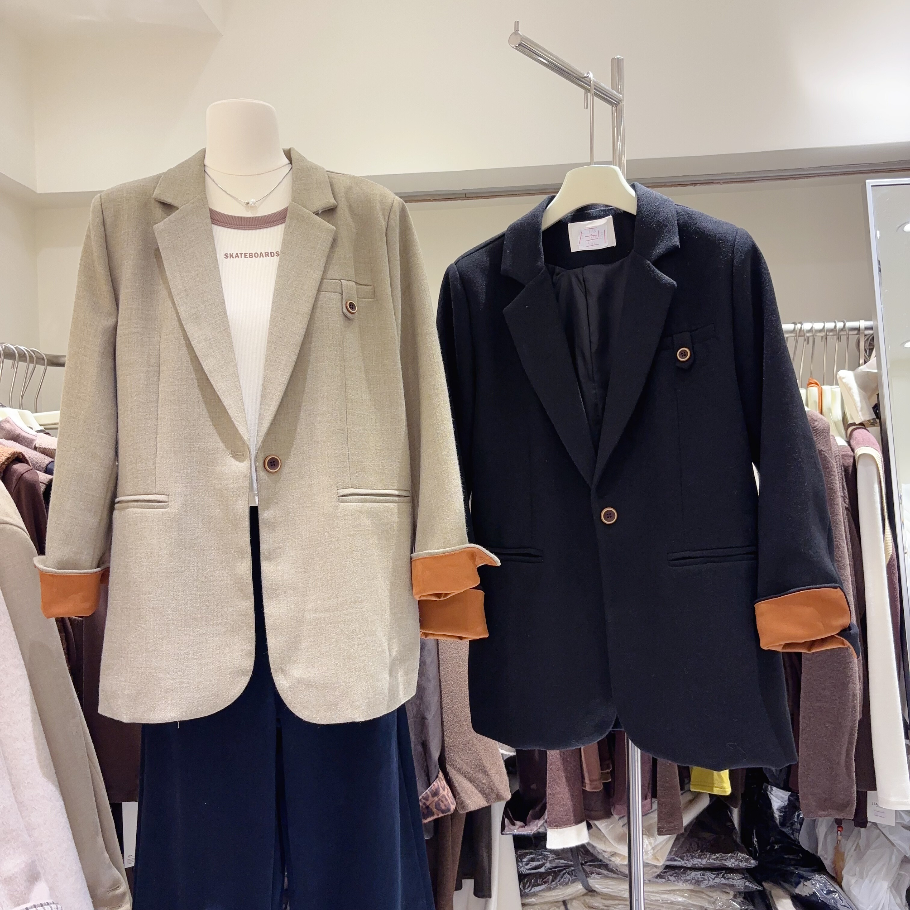 秋冬季新款纯色一粒扣气质休闲百搭西服女装西装外套