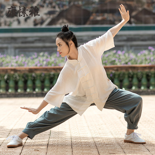康愫雅太极服女棉麻武术服套装