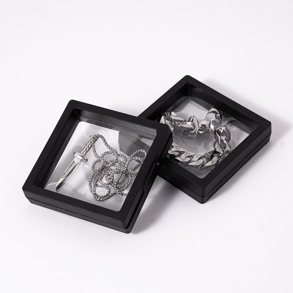 简约透明薄膜盒饰品耳饰首饰收纳盒防氧化膜耳夹项链礼品盒