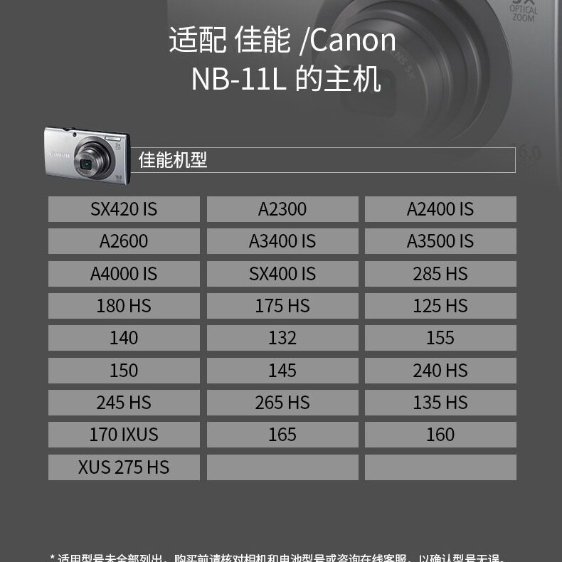 沣标适用佳能 NB-11L数码相机电池IXUS165 IXUS285 IXUS175 SX420