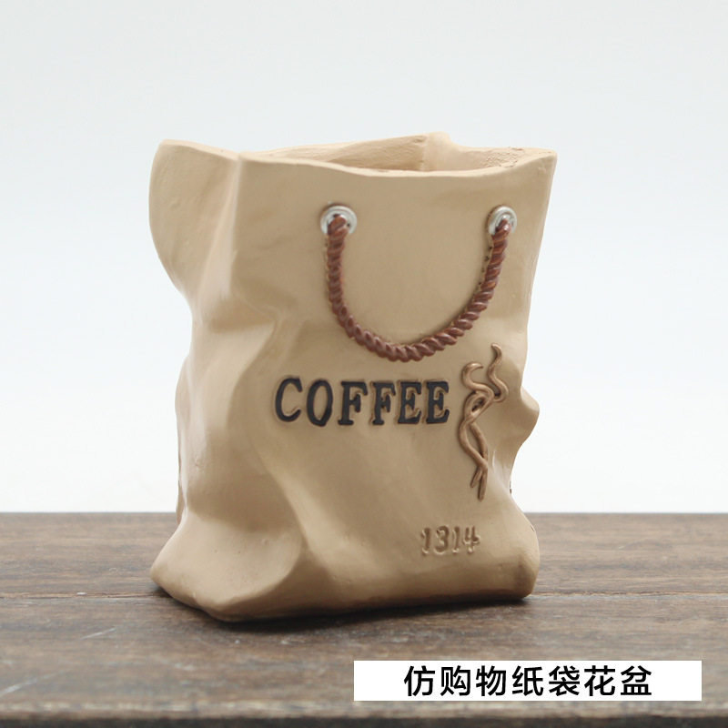 南院传芳 创意多肉海洋渔网购物袋花盆 微景观办公室个性盆栽搭配