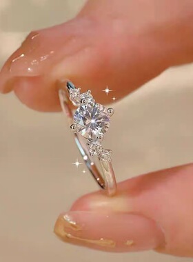 柘城钻石钻石之乡繁星点点锆石戒指女小众高级感可调节潮指环灿若