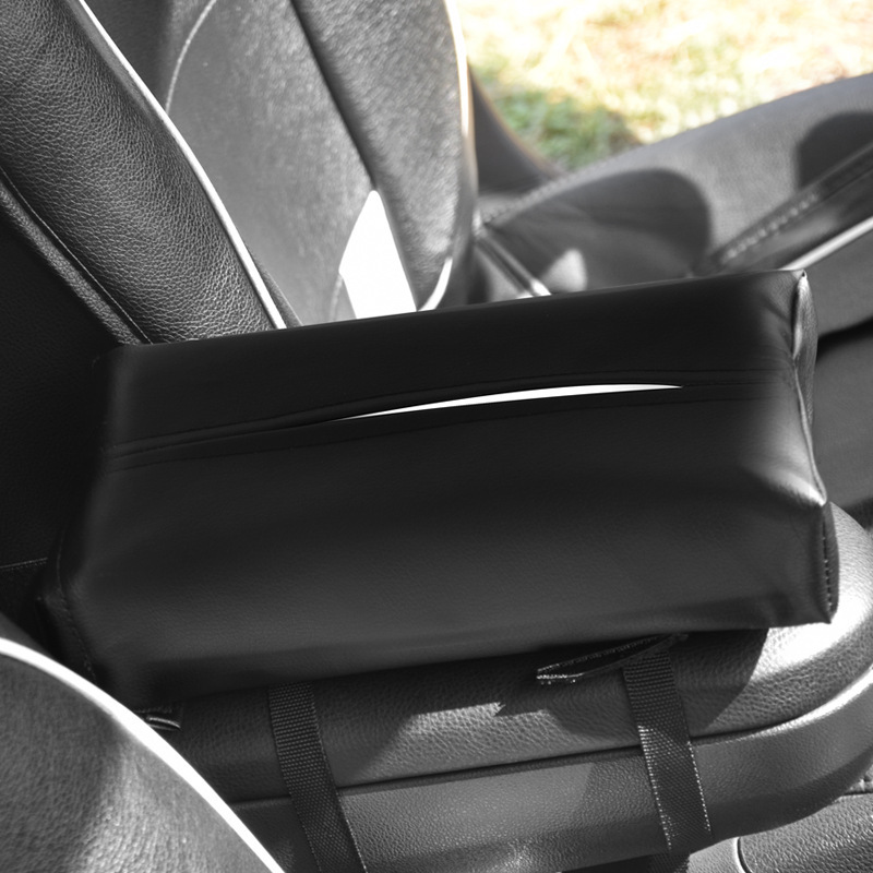 汽车用纸巾盒 仿皮荔枝纹遮阳板椅背头枕扶手箱使用车载纸巾盒套