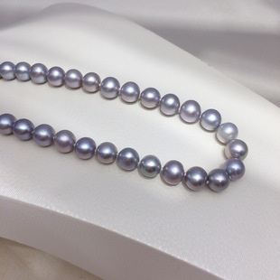 诸暨珍珠天然淡水无核珍珠项链高亮近正圆珍珠颈链S925纯银扣礼物