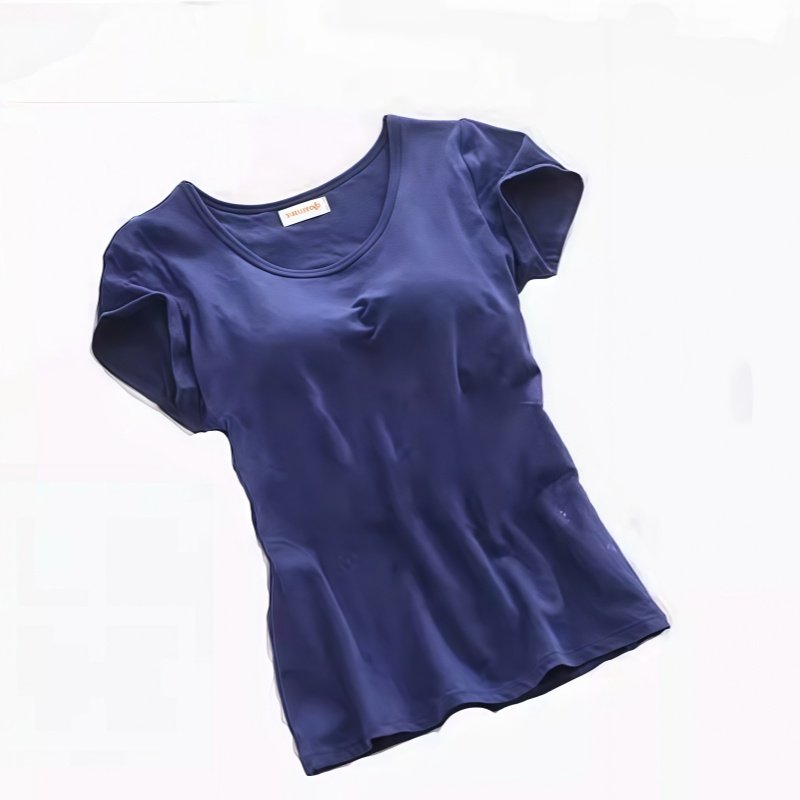 棉女夏宽松半袖T恤带胸垫罩杯内衣一体式短袖睡衣上装家居服外穿,女士内衣/男士内衣/家居服,睡衣上装,淘宝优惠券,粉丝福利购,淘宝优惠卷