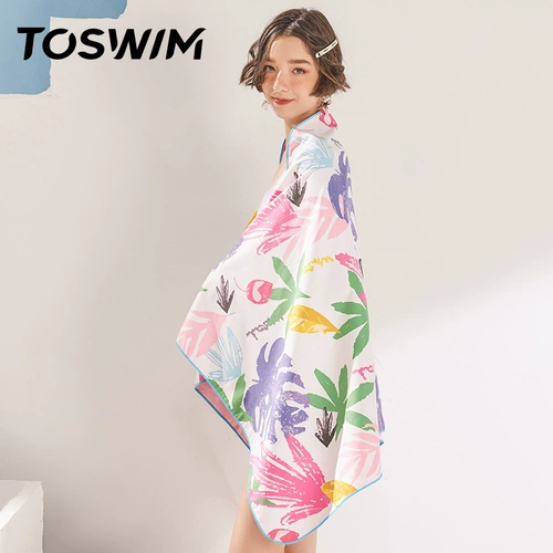 Пляжное быстросохнущее банное полотенце для плавания, портативное снаряжение для спортзала, хорошо впитывает воду