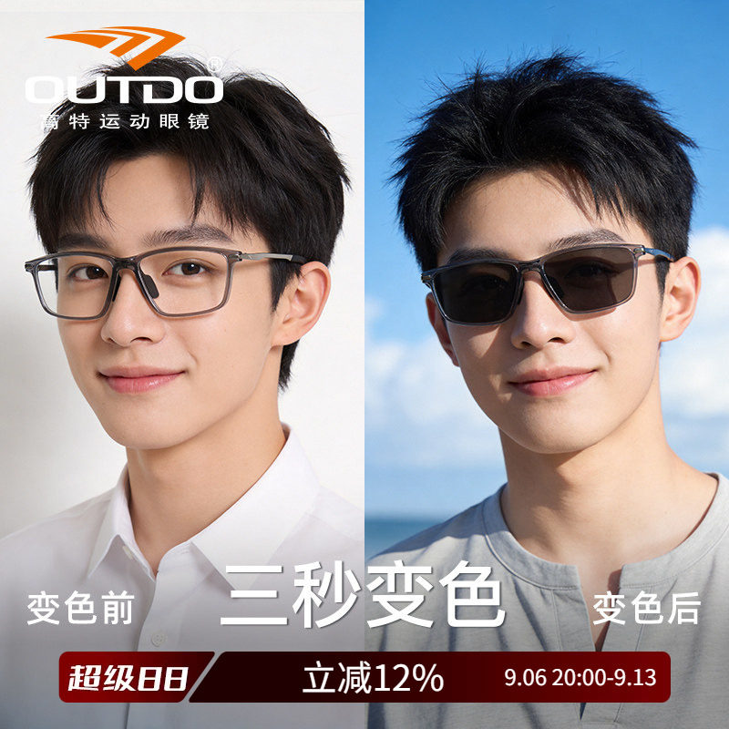 高特近视变色眼镜tr90运动防滑