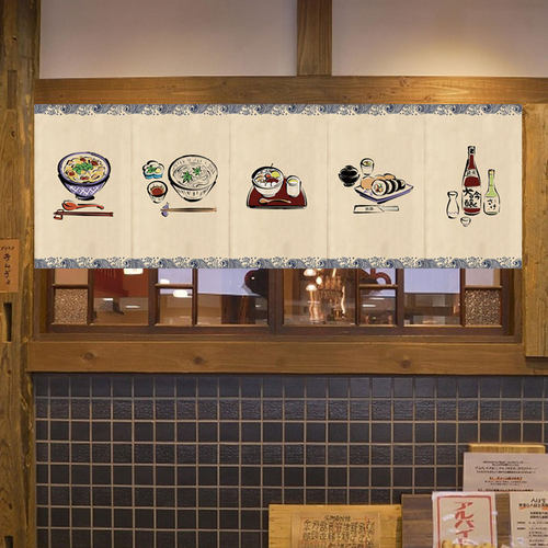 魔术贴自粘式短款棉麻橱柜窗帘网