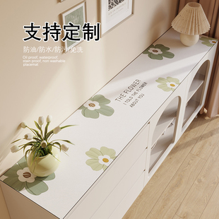 柜餐边柜台面保护垫子 轻奢高级感电视柜桌垫长条桌布防水可裁剪鞋