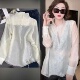 2026春季 上衣打底内搭小衫 人丝珠光提花双层纱新中式 盘扣国风衬衫