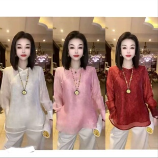 2026春季新款洋气高级感气质显白新中式减龄国风斜襟衬衫上衣女