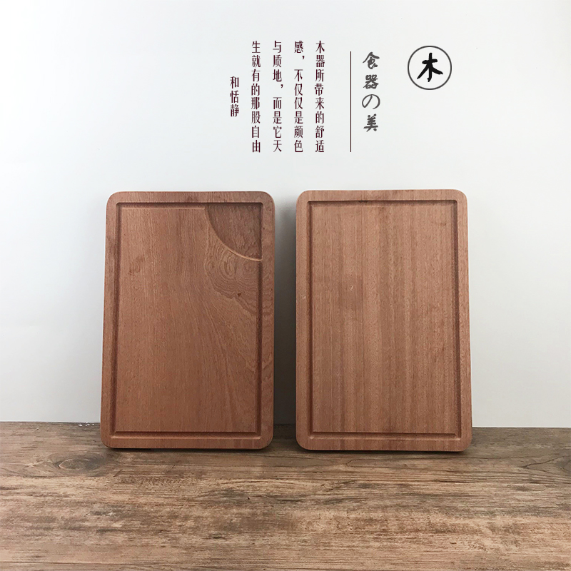 天然实木沙比利牛排板 牛扒切割板披萨木盘面包盘 西餐橡木牛排盘