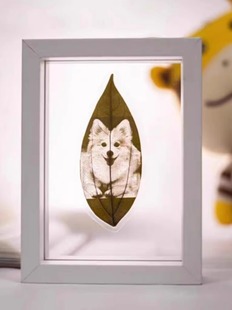 叶雕定制萌宠纪念送朋友定制树叶标本树叶画diy宠物树叶定制照片