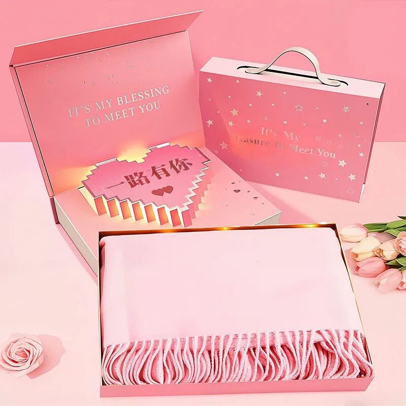 2025新款围巾礼盒装浪漫新年情人节生日礼物送女友女生女朋友老婆