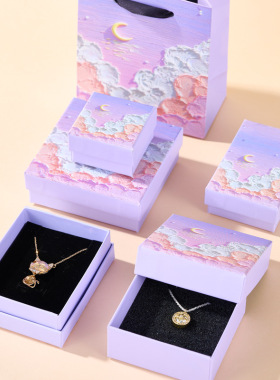 立体油画首饰盒 清新浪漫紫色饰品盒 手镯项链礼盒戒指耳钉礼品盒