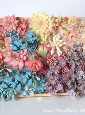 仿真多肉植物盆栽 植绒绿色家居假绿植物装饰迷你摆件DIY盆景批发