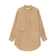 MOVEUP幻走2024春季 女124120407 衬衫 新款 对称口袋设计师中长款