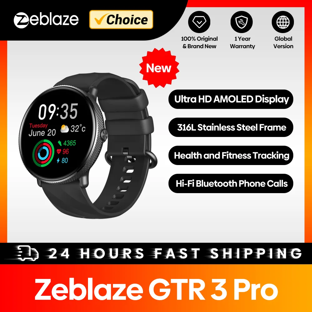 Zeblaze GTR 3 Pro Wellness Sport Smart Watch AMOLED Display
