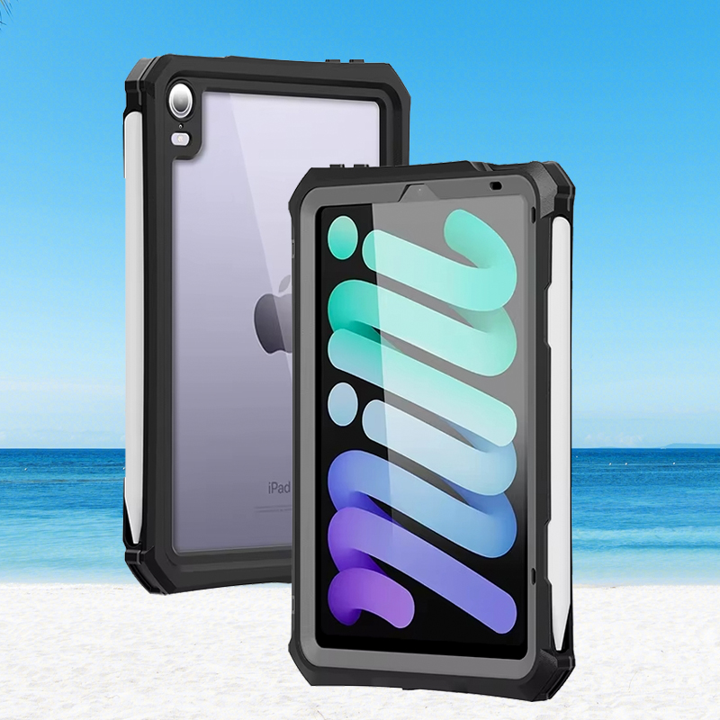For iPad Mini 6 7 Case Waterproof TPU +PC Bracket Powerful 360 Degree All-inclusive Kickstand Cover