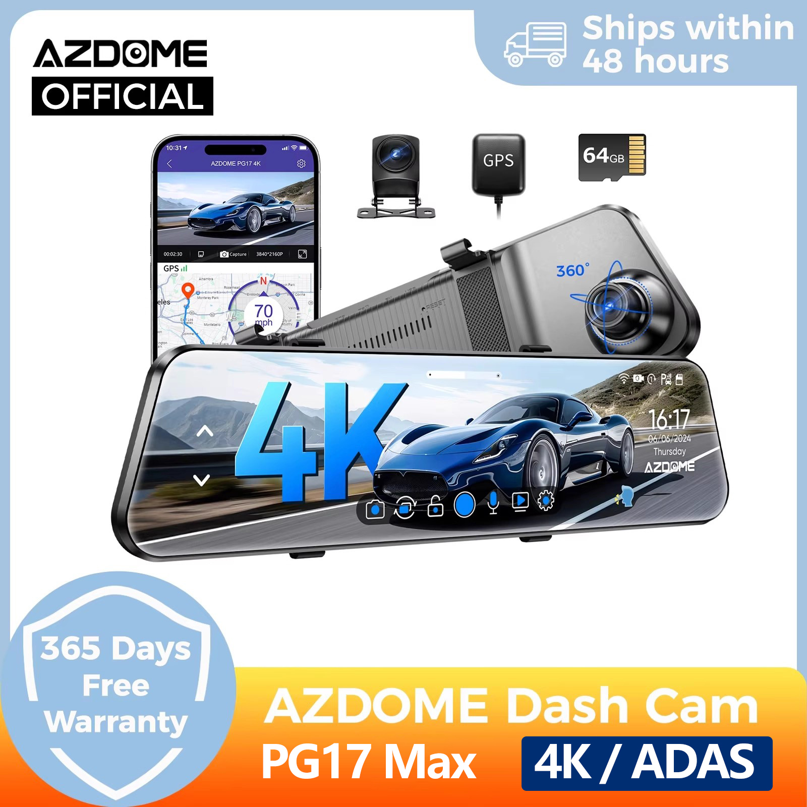 4K流媒体行车记录仪高清夜视触屏