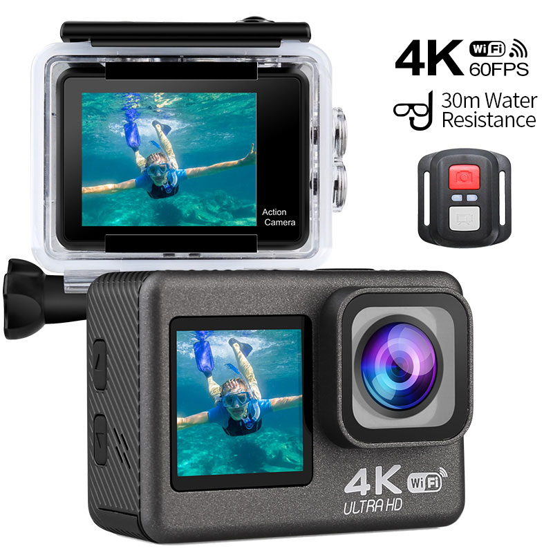 Action Camera 4K Dual Screen WiFi Waterproof Remote Control