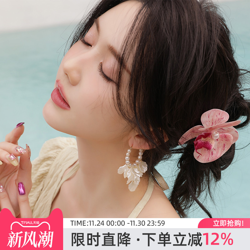 蝴蝶兰氛围感发夹侧边夹