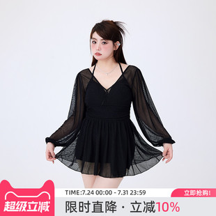 泳衣女2025新款 agliondy大码 保守微胖女孩遮肉显瘦胖mm成人度假
