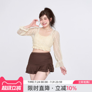 女士胖mm微胖女孩遮肉2025新款 agliondy游泳衣大码 度假保守大胸