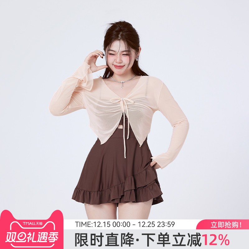 agliondy大码泳衣女泡温泉微胖遮肉显瘦胖mm2025新款高级绝美泳衣