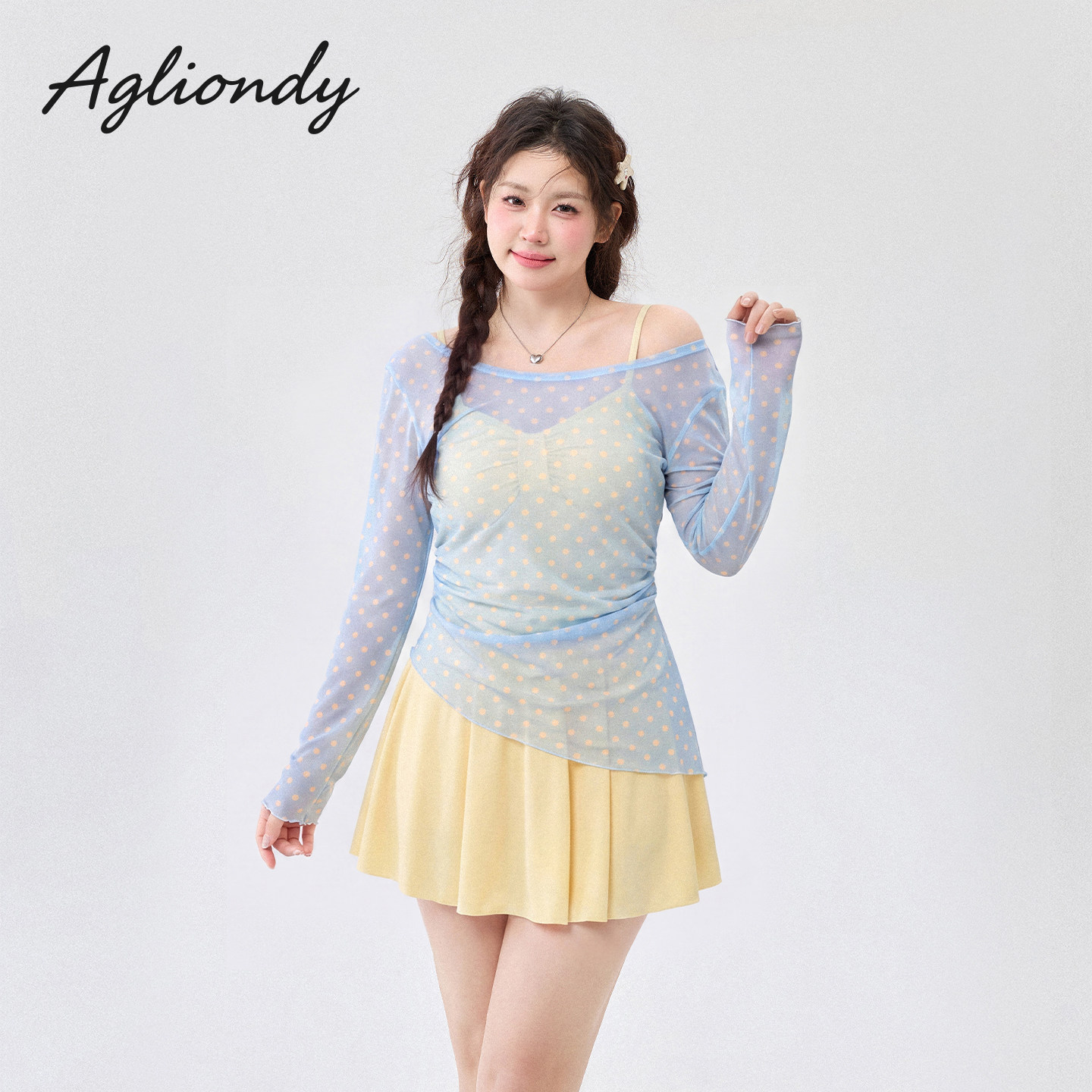 agliondy大码泳衣女胖mm遮肉显瘦高级感2026新款微胖绝美连体泳衣图片