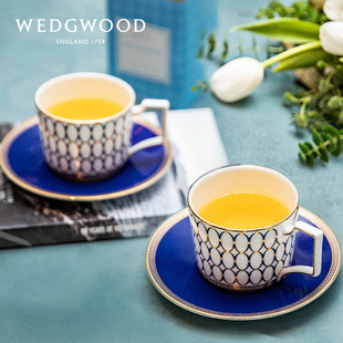 轻奢咖啡杯碟茶杯颜值杯子 WEDGWOOD威基伍德金粉年华骨瓷杯碟欧式