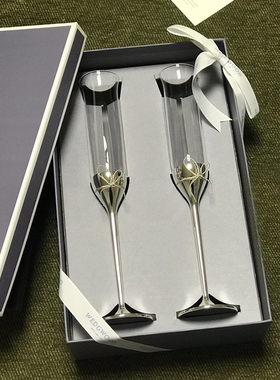 【正品防伪】WEDGWOOD王薇薇VeraWang爱之结绳香槟杯对杯新婚礼物