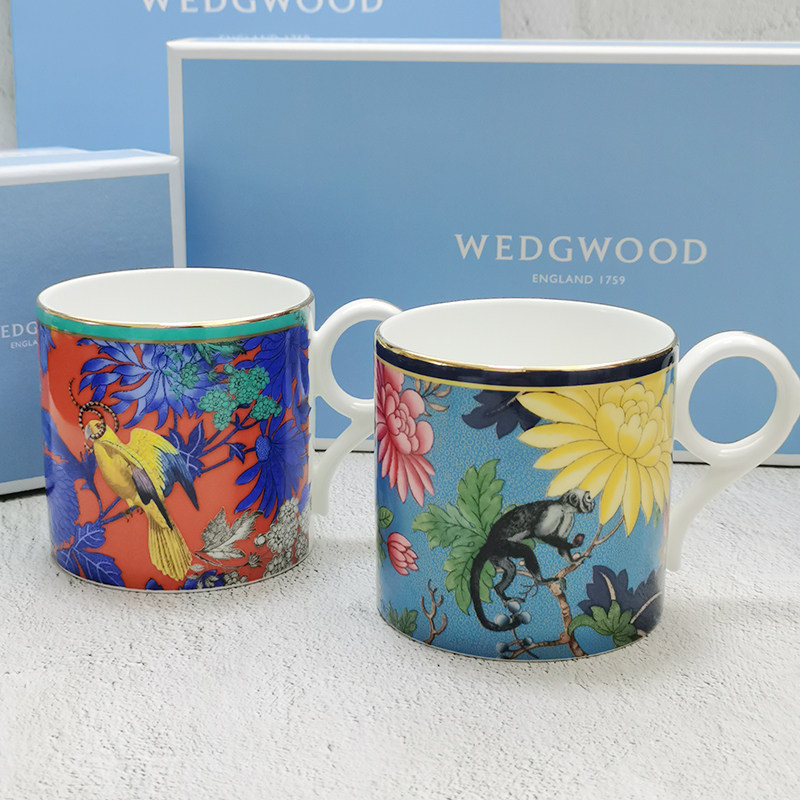 WEDGWOOD威基伍德漫游美境骨瓷马克杯茶杯高颜值欧式水杯对杯套装