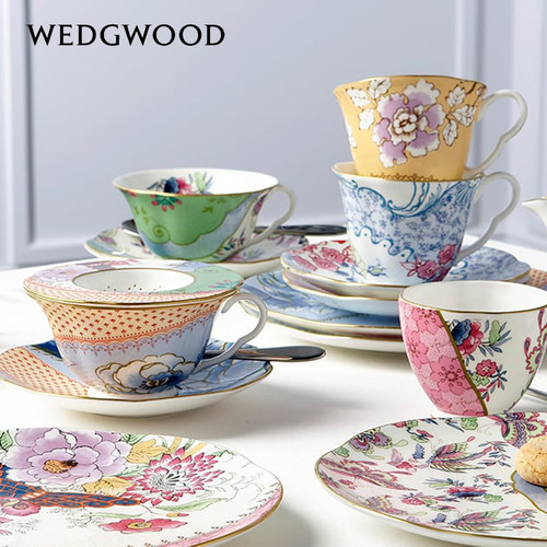 WEDGWOOD欧式骨瓷茶杯碟对杯礼盒