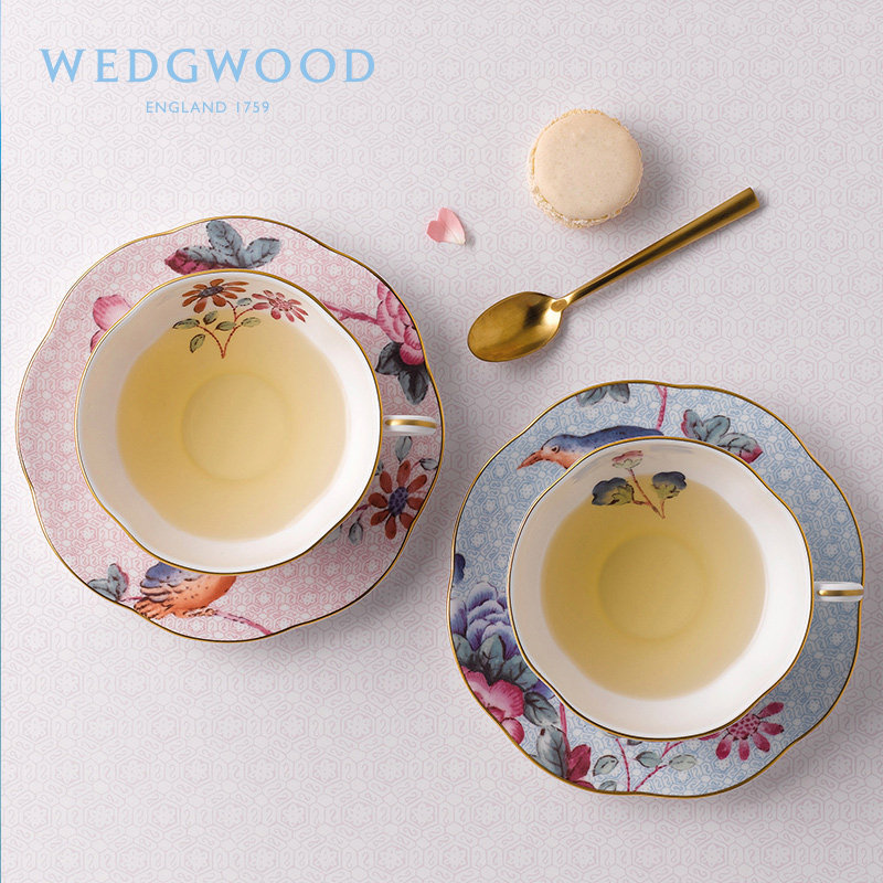wedgwood威基伍德杜鹃系列骨瓷茶杯碟咖啡杯茶壶欧式下午茶杯套装