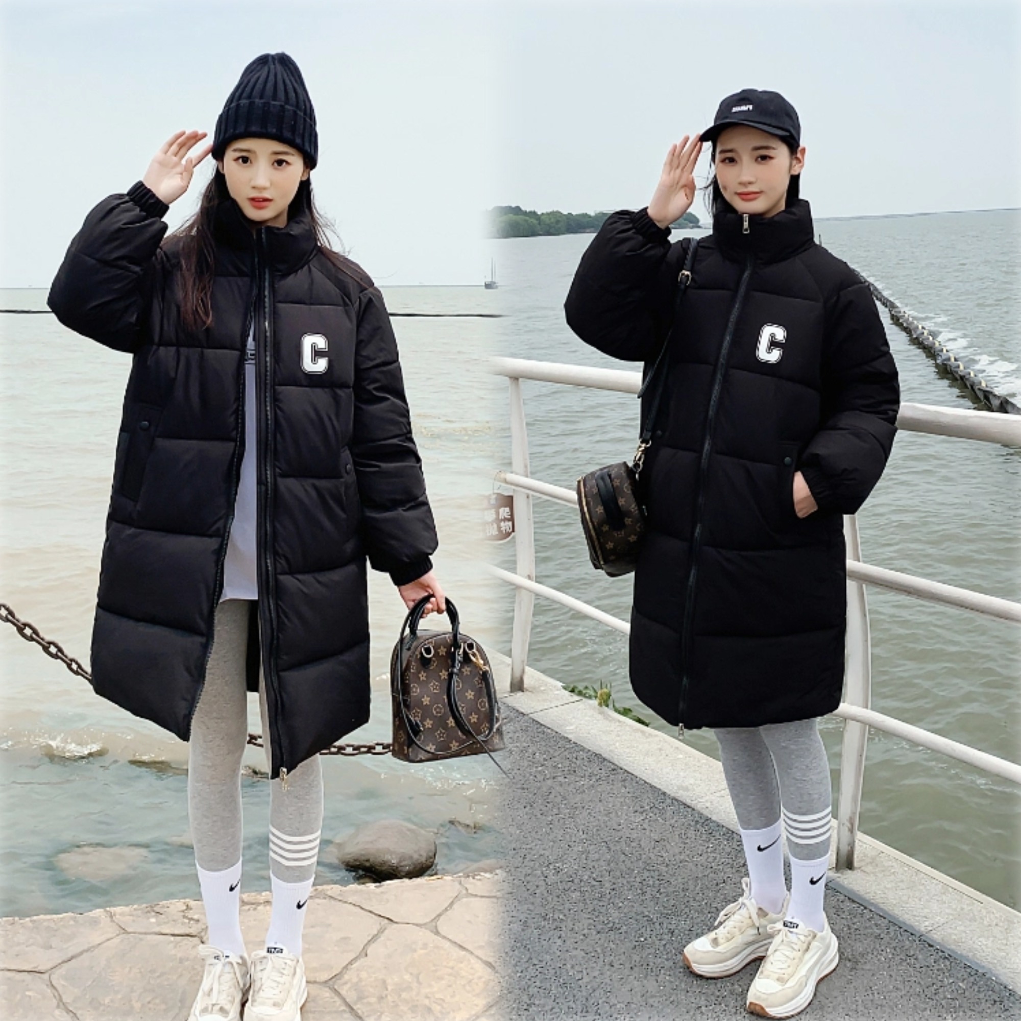 棉衣女长款过膝冬新款羽绒棉服百搭网红棉袄面包服加厚外套