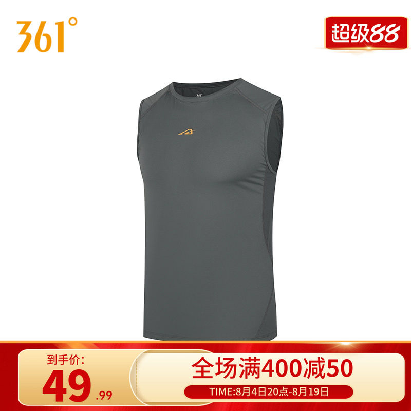 361度运动t恤男2026夏季新款无袖紧身衣舒适上衣